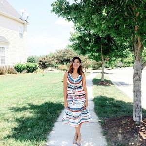 Stripped Anthropologie Buttoned dress - 0